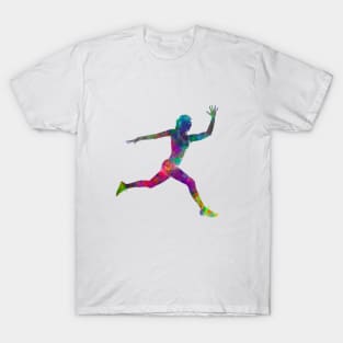Woman runner running jumping T-Shirt